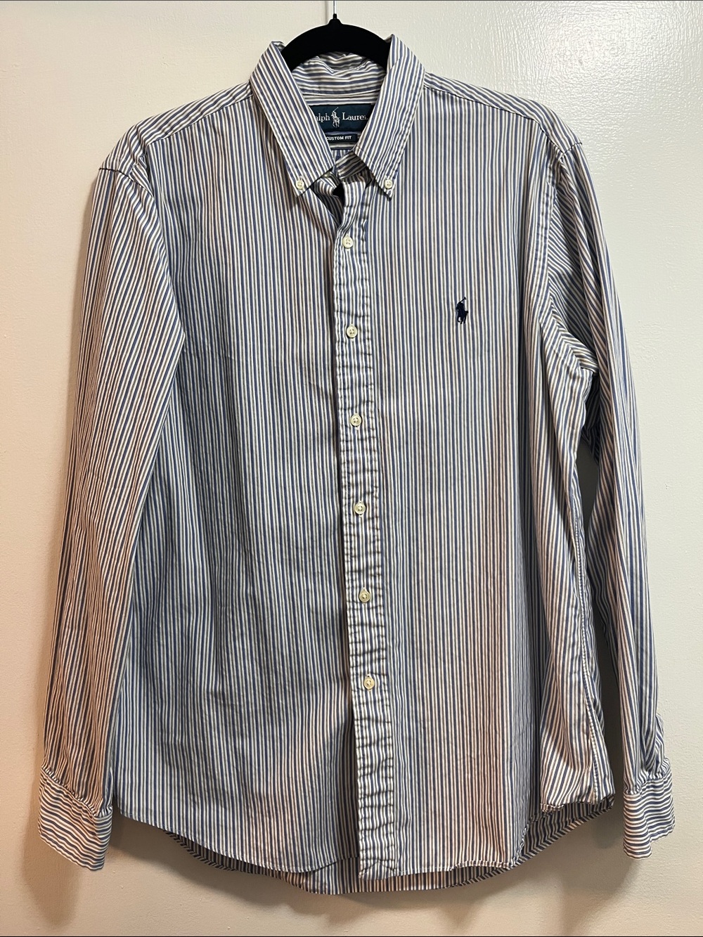 Ralph Lauren Men’s Blue & White Striped Button-Down Shirt